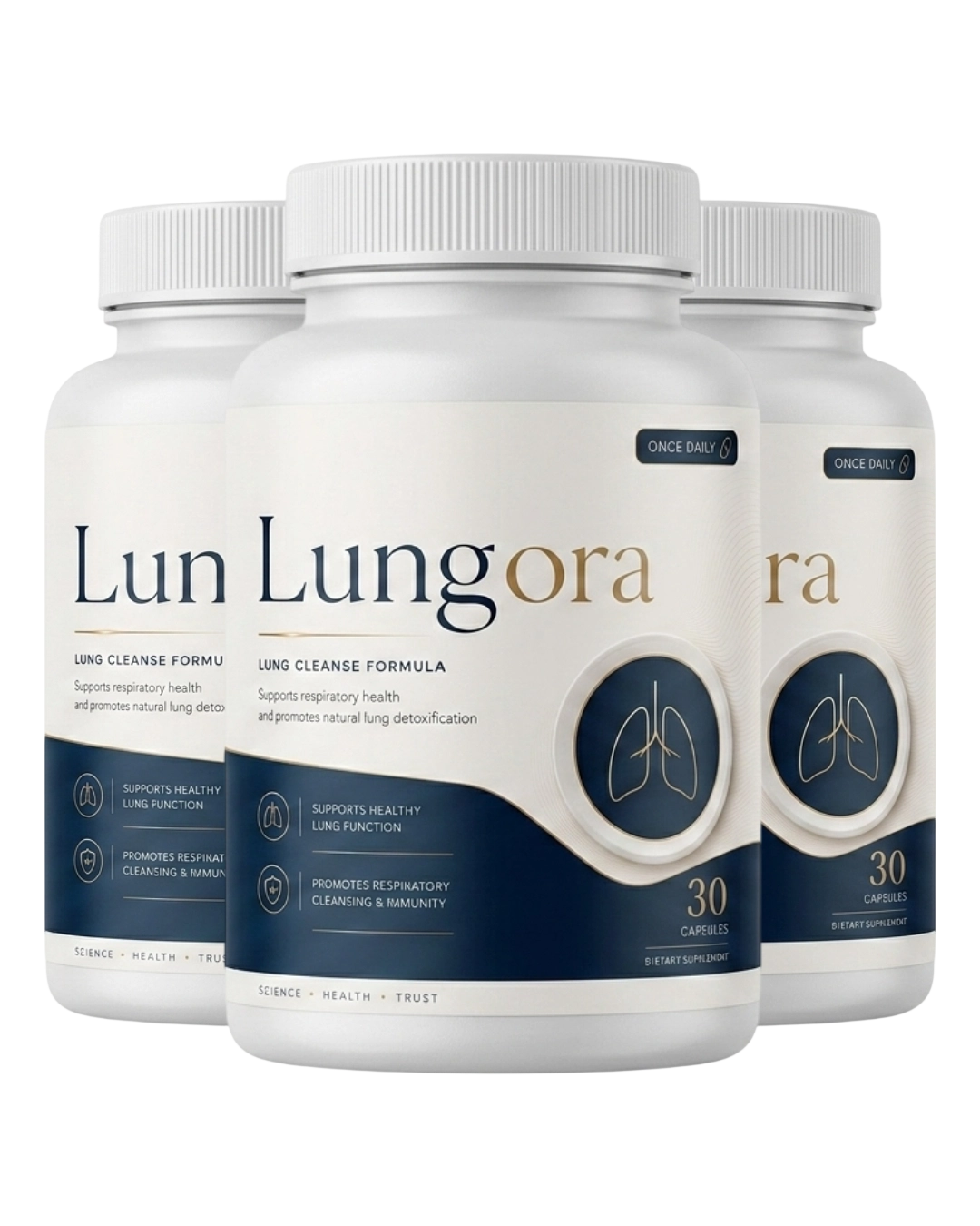 Three bottles of Lungora capsules